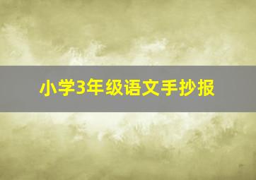 小学3年级语文手抄报