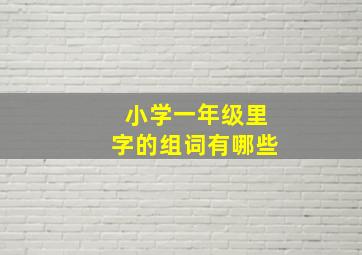 小学一年级里字的组词有哪些