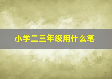 小学二三年级用什么笔