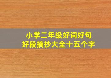 小学二年级好词好句好段摘抄大全十五个字