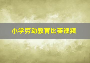 小学劳动教育比赛视频