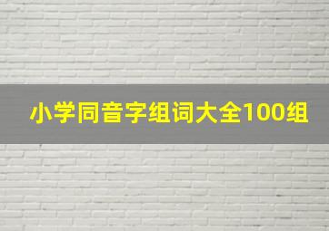 小学同音字组词大全100组