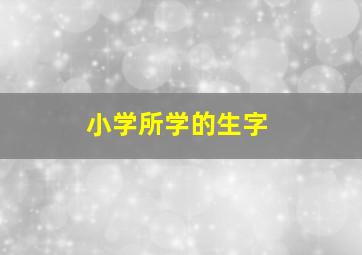 小学所学的生字