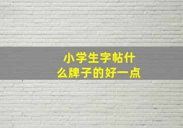 小学生字帖什么牌子的好一点