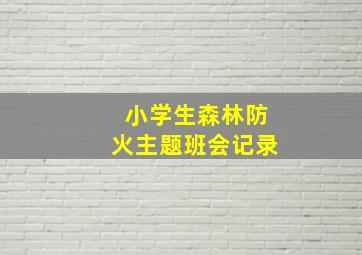 小学生森林防火主题班会记录