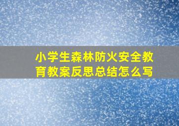 小学生森林防火安全教育教案反思总结怎么写