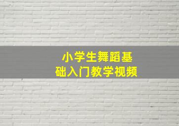 小学生舞蹈基础入门教学视频