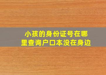 小孩的身份证号在哪里查询户口本没在身边