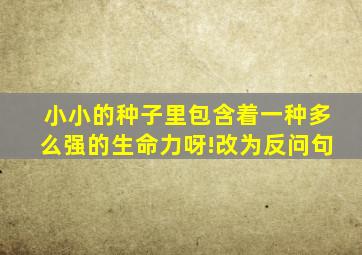 小小的种子里包含着一种多么强的生命力呀!改为反问句