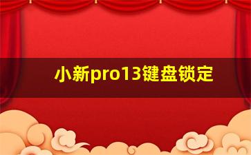 小新pro13键盘锁定