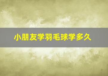 小朋友学羽毛球学多久