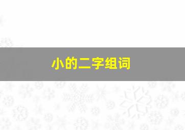 小的二字组词