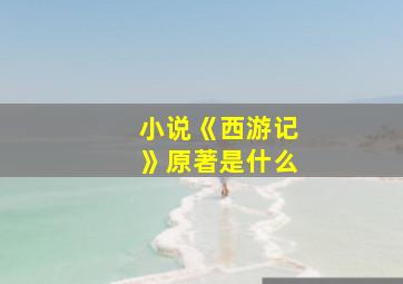 小说《西游记》原著是什么