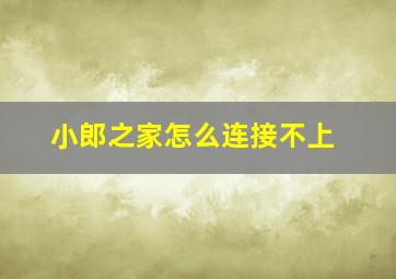 小郎之家怎么连接不上