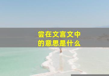 尝在文言文中的意思是什么