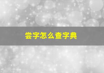 尝字怎么查字典