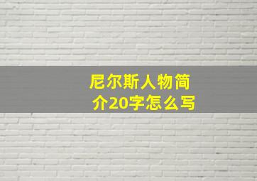 尼尔斯人物简介20字怎么写