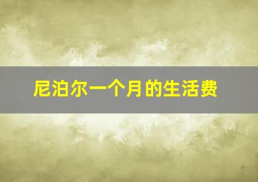 尼泊尔一个月的生活费