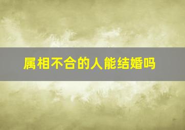 属相不合的人能结婚吗