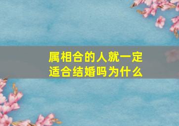 属相合的人就一定适合结婚吗为什么