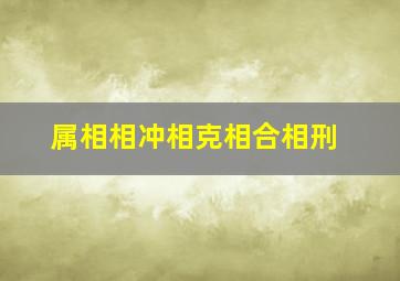 属相相冲相克相合相刑