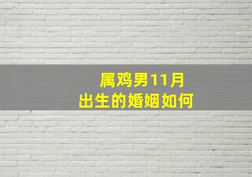 属鸡男11月出生的婚姻如何