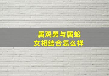 属鸡男与属蛇女相结合怎么样