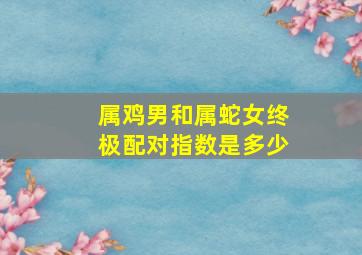 属鸡男和属蛇女终极配对指数是多少