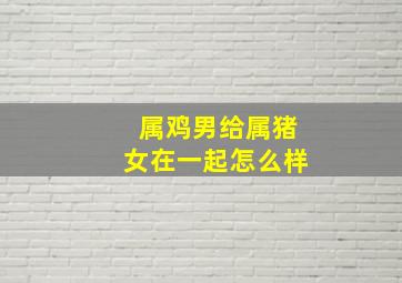 属鸡男给属猪女在一起怎么样