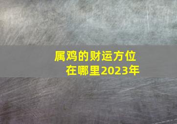 属鸡的财运方位在哪里2023年