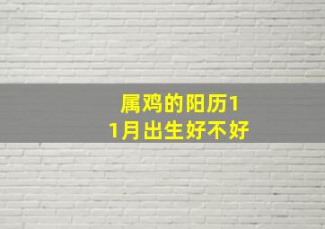 属鸡的阳历11月出生好不好