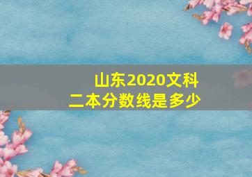 山东2020文科二本分数线是多少