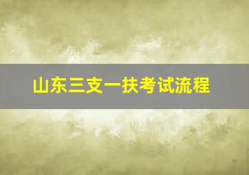 山东三支一扶考试流程