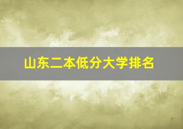 山东二本低分大学排名