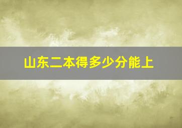 山东二本得多少分能上