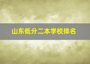 山东低分二本学校排名