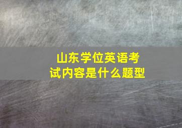 山东学位英语考试内容是什么题型