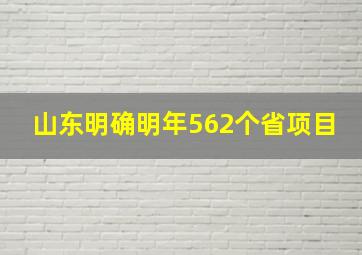 山东明确明年562个省项目