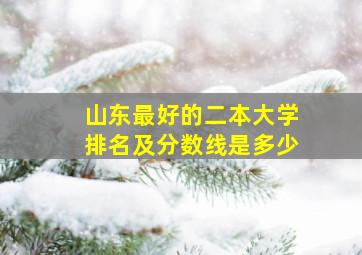 山东最好的二本大学排名及分数线是多少