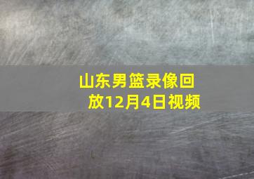 山东男篮录像回放12月4日视频