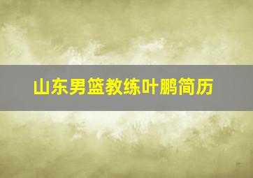 山东男篮教练叶鹏简历