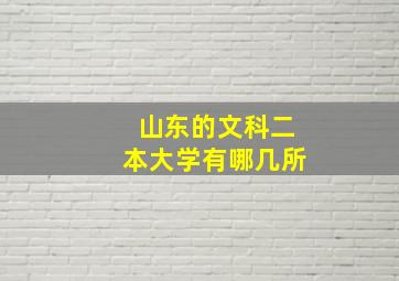 山东的文科二本大学有哪几所