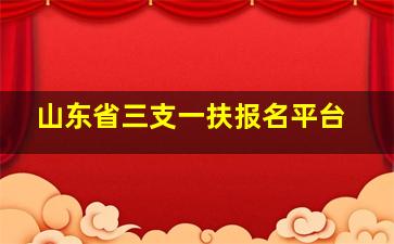 山东省三支一扶报名平台