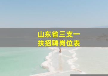 山东省三支一扶招聘岗位表