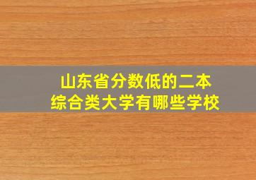 山东省分数低的二本综合类大学有哪些学校