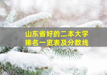 山东省好的二本大学排名一览表及分数线