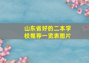 山东省好的二本学校推荐一览表图片