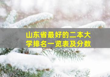 山东省最好的二本大学排名一览表及分数