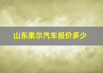 山东索尔汽车报价多少