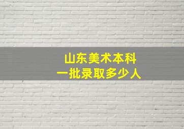 山东美术本科一批录取多少人